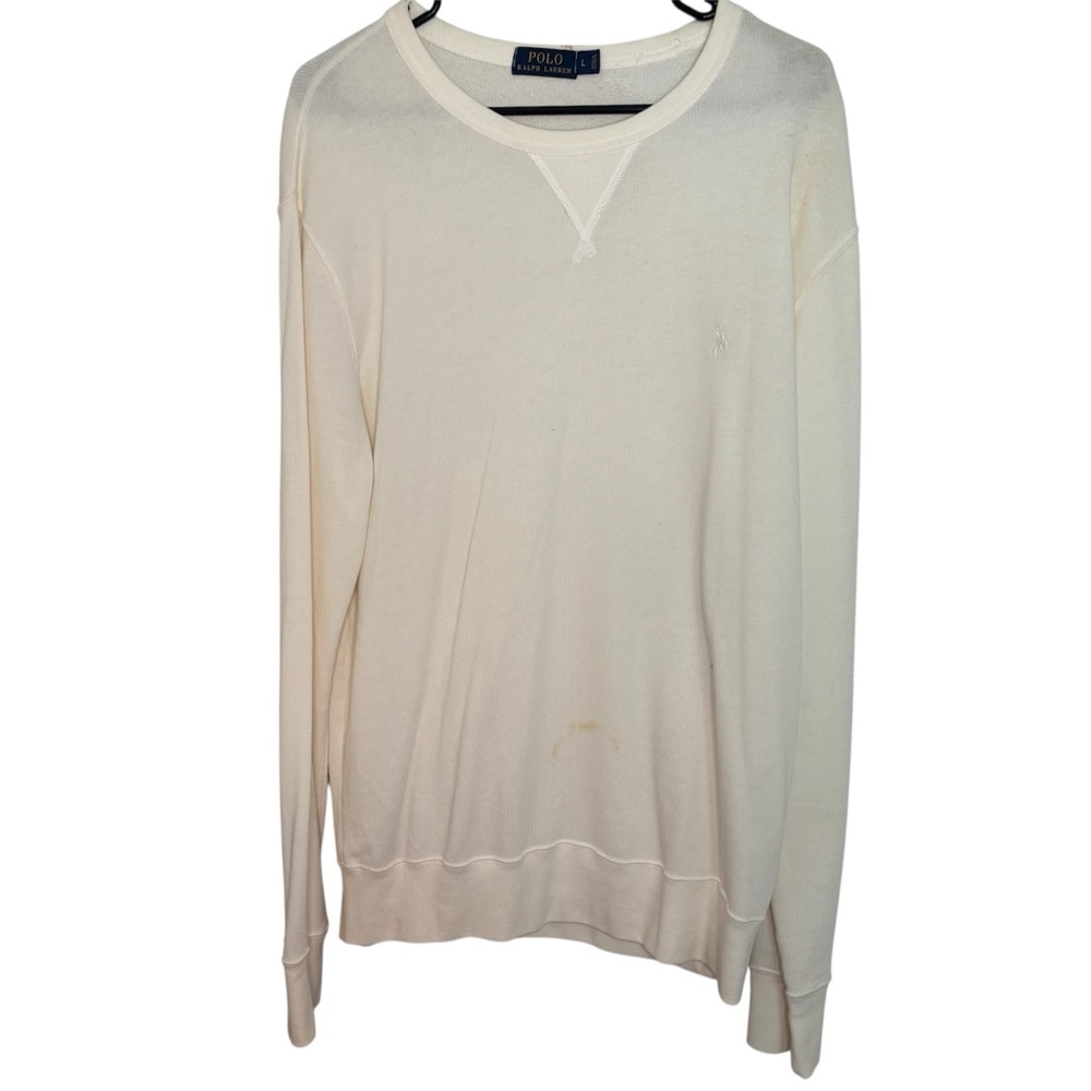 Polo by Ralph Lauren Men's Off-White Crewneck Sweater